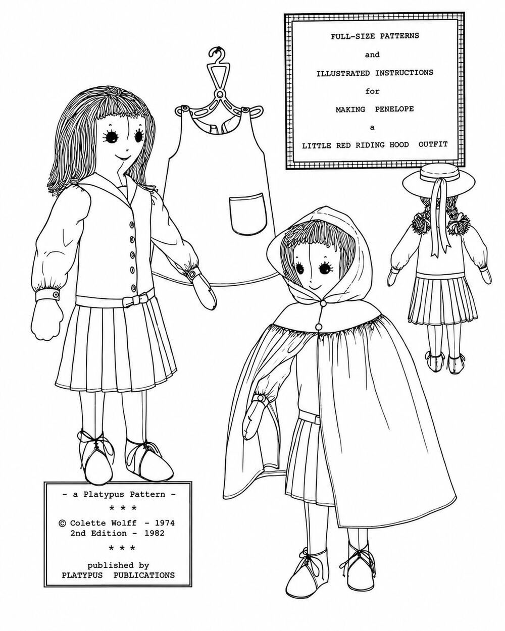 Rare Platypus Pattern Penelope Doll Little Red Riding Hood Colette Wolf Sewing